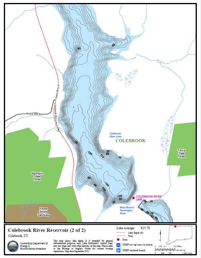 Cheshire Reservoir Depth Chart